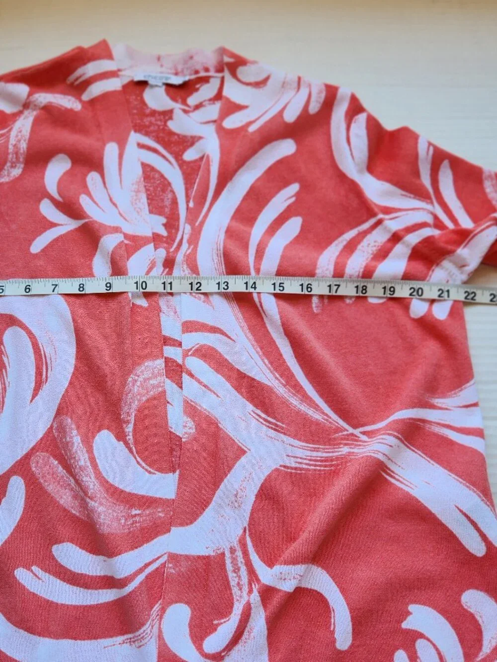 Chico's Women's Size 2/12-14 (L) Orange Summer Romance Open Front Cardigan